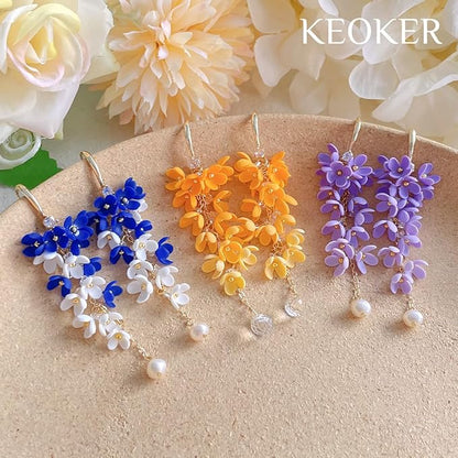 KEOKER Spring Clay Cutters, Spring Polymer Clay Cutters Flowers, Small Flower Clay Cutter, 12 Shapes Floral Polymer Clay Cutters for Earrings, Flower Clay Cutters for Polymer Clay Jewelry