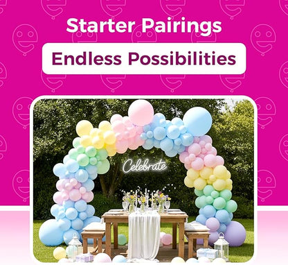 Bezente Pastel Balloons Latex Party Balloons - 150 Pack 5 inch Spring Macaron Helium Balloons for Birthday Bridal Shower Wedding Rainbow Party Decorations