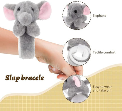 Toddmomy Plush Animal Wristband Stuffed Animals Slap Bracelet Plush Animal Slap Bracelets Animal Wrist Slap Bracelet for Kids Birthday Party Costume Props