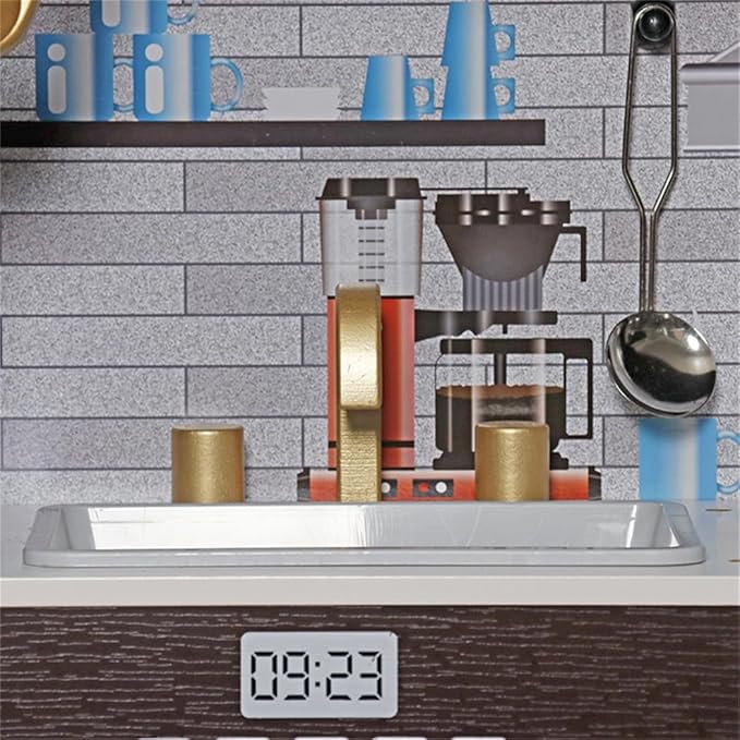 Wooden Play Kitchen Toy Set with Light, Kids Children Pretend Toy Kitchen Playset with Sink Play Toy,Oven Microwave,Toddler Cooking Set Toy for Ages 3+ Baby Girls Boys