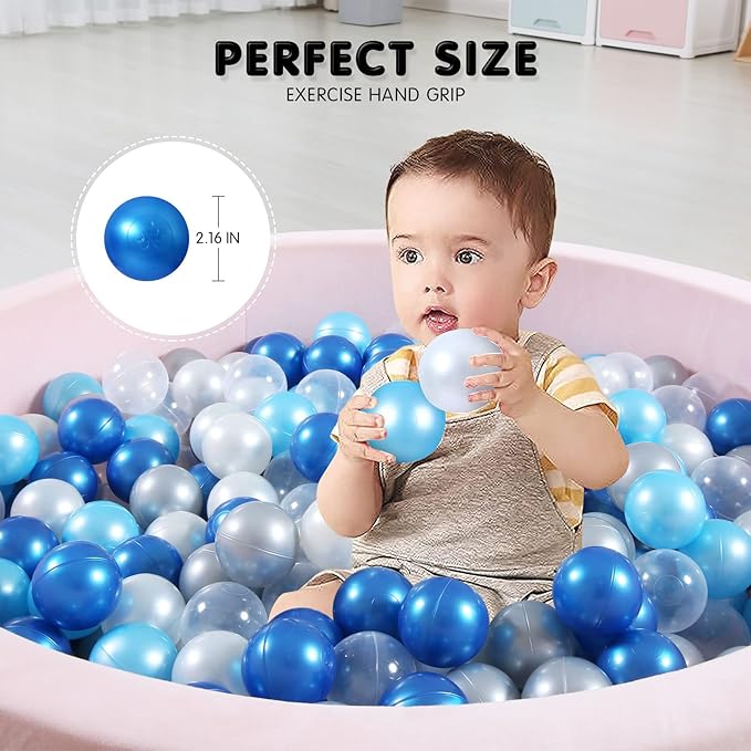 Ball Pit Balls Plastic Balls for Ball Pit Phathalate Free BPA Free Plastic Balls 100pcs 2.2" Set for Toddlers for Play Tent Tunnel