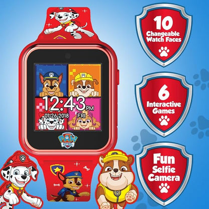 Accutime Paw Patrol Smart Watch with Camera for Kids and Toddlers - Interactive Smartwatch for Boys & Girls Featuring Games, Voice Recorder, Calculator, Pedometer, Alarm, Stopwatch, with USB Cable