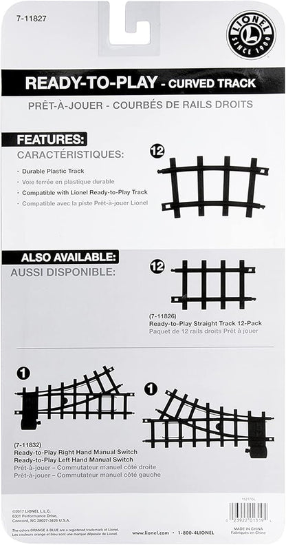Lionel Ready-to-Play 12-Piece Curved Black Plastic Track Pack