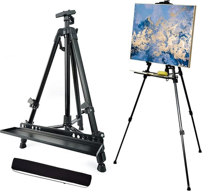 Artify 61 Inches Painting Easel Stand, Adjustable Height from 22-61”, Tripod for Painting and Display with a Carrying Bag, Aluminum, 1PACK, Black
