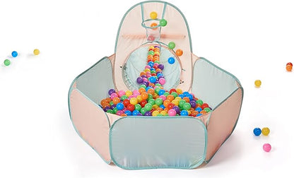 UTEX 3 in 1 Pop Up Play Tent with Tunnel, Ball Pit for Kids, Boys, Girls, Babies and Toddlers, Indoor/Outdoor Playhouse