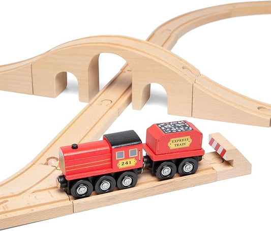 Melissa & Doug Classic Wooden Figure Eight Train Set (22 pcs)