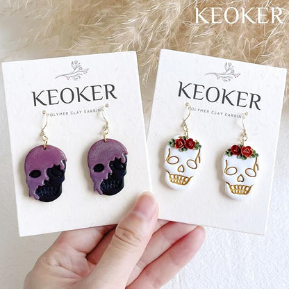 KEOKER Halloween Polymer Clay Cutters - 24 Shapes for Jewelry & Earrings