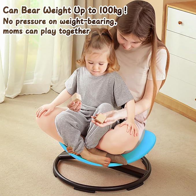 Kids Sensory Chair for Autism Kids Swivel Chair, Sensory Spin Chair Seat Improve Physical Coordination Wobble Chair for Kids Sit and Spin Relief of Motion Sickness