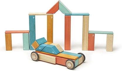 42 Piece Tegu Magnetic Wooden Block Set, Sunset, 1-99 years old