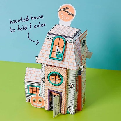 Highlights for Children Halloween Craft Kit for Kids Ages 3+ Build and Color Spooky Haunted House, DIY Googly Eye Pumpkin Garland, Colorful Stickers and More