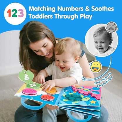 hahaland Ocean Busy Book for Toddlers 1-3, Montessori Toys Sensory Activity Busy Board, Travel Toy for 1 2 3 Year Old Boys Girls, Educational Fine Motor Skills Learning Toy, Toddler Birthday Gift