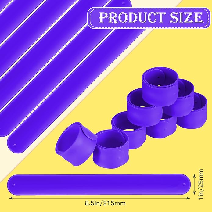 12 Pcs Silicone Slap Bracelets DIY Slap Bands Party Favors Bulk Blank Soft Wristband Wrist Snap Band for Craft Project DIY Painting Birthday Party Halloween Christmas