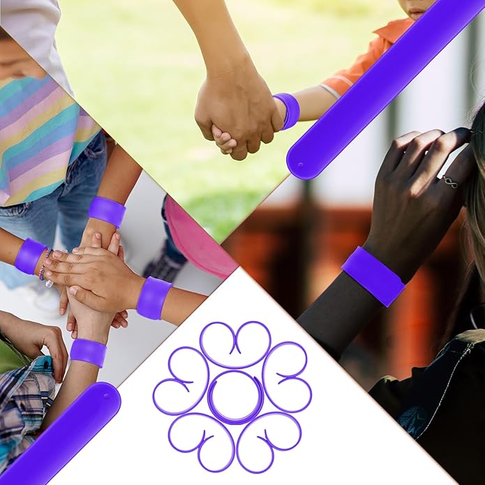 12 Pcs Silicone Slap Bracelets DIY Slap Bands Party Favors Bulk Blank Soft Wristband Wrist Snap Band for Craft Project DIY Painting Birthday Party Halloween Christmas