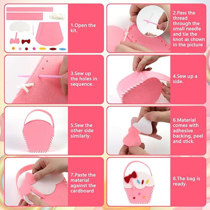 Fudragtn First Sewing Kit for Kids, Learn to Sew for Girls， My First Sewing Kit， Kids' Arts and Crafts Project， Candy Theme Party， Creative Activities for Kids， Candy Land Themed Classroom