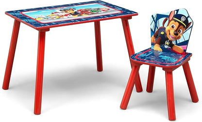 Delta Children - PAW Patrol 4-Piece Toddler Room-in-a-Box Set – Includes Sleep and Play Toddler Bed, Table, 1 Chair and Toy Box, Blue