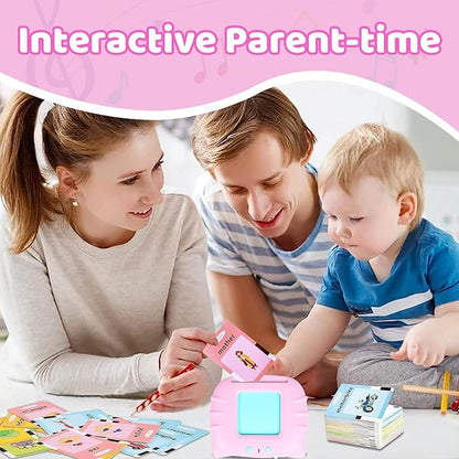 Talking Cards for Toddlers,Christmas Birthday Gifts for Boys Age 1-5,Educational Learning Interactive Toys for Kids Autism Toys Speech Therapy Toys Autism Toys with 224 Sight Words-Pink