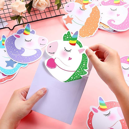 36 Pieces Unicorn Valentines Day Scratch and Sniff Cards for Kids, 6 Style Unicorn Scents Scratch and Sniff Exchange Present Cards for School Classroom Supplies Children Party Favors with 36 Envelopes
