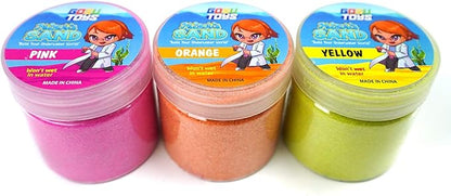 Gosu Toys Atlantis Sand Hydrophobic Magic Sand Box Set Over 2lbs of Sand 6 Colors (Green, Yellow, Pink, Blue, Orange, Purple)