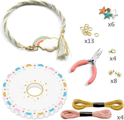 DJECO Beads and Jewelry Craft Kit, Celeste - Create Your Own Friendship Bracelets w/Colorful Beads - Fun & Creative for Family & Friends - Educational Arts & Crafts for Children Ages 8+ Years