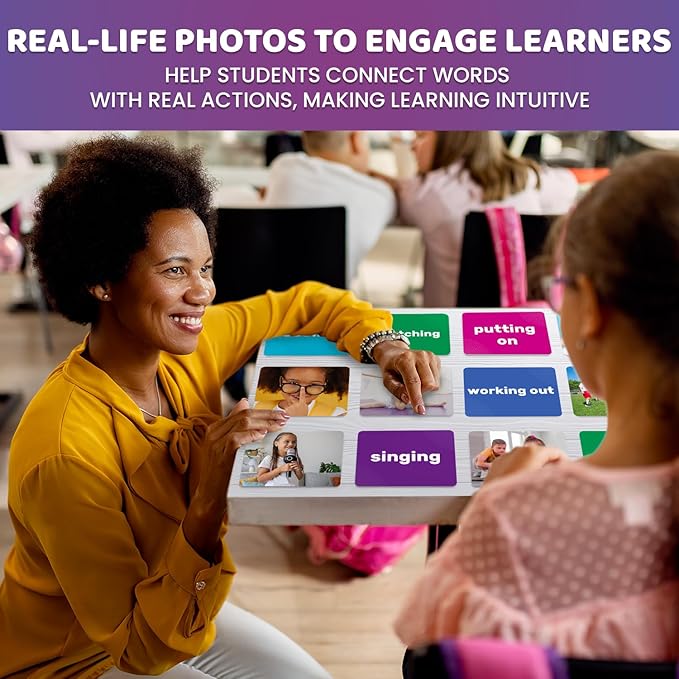 QUOKKA 364 Flash Cards for Kids and Adults - Real-Life Large Preschool Flash Cards for Speech Therapy, ABA Therapy, ESL Teaching, Pre-K to 3rd Grade, 7 Vocabulary Building Categories with Prepositions