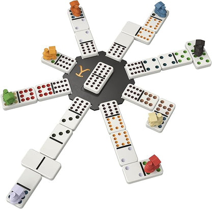 Spin Master Games, Yellowstone Mexican Train Dominoes Set, Classic Tile Board Game in Wood Case for Family Game Night, Modern Dominoes, for Adults and Kids, 2-8 Players Ages 8 & Up