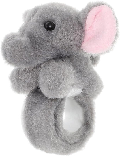Abaodam Animal Slap Bracelet Elephant Slap Bracelet Plush Stuffed Animal Hugger Snap Wrist Band for Kids Birthday Party Gifts