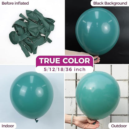 Bezente Slate Blue Latex Party Balloons - 100 Pack 12 inch Round Helium Dusty Blue Green Boho Dark Teal Balloons for Graduation Birthday Gender Reveal Wedding Under Sea Theme Boho Party Decorations