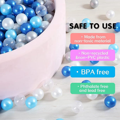 Ball Pit Balls Plastic Balls for Ball Pit Phathalate Free BPA Free Plastic Balls 100pcs 2.2" Set for Toddlers for Play Tent Tunnel