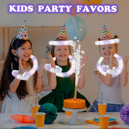 12 PCS White Glow Sticks Valentines Day Party Favors for Kids, LED Light Up Necklaces Bracelets Accessories for Toddlers, Glow Birthday Mardi Gras Party Supplies Decorations for Boys Girls