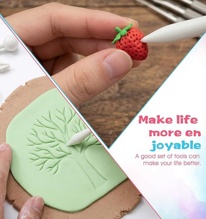 9 Pcs Clay Tools for Kids, Double-Head Sculpting Tools for Pottery, Smooth & Safe for DIY Clay Art, Handmade Craft, School Art Class & Home Hobby