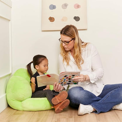 ECR4Kids SoftZone Flower Cozy Cushion Floor Pillow, Bright Green