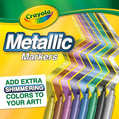 Crayola Metallic Markers, Art Supplies, 8 Count, Colors May Vary