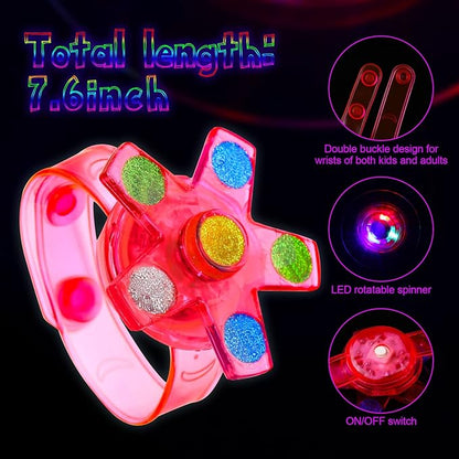 Chivao 36 Packs LED Light up Bracelets Party Favors for Boys Goodie Bag Stuffers Glow in The Dark Boys' Flashing Neon Light up Party Supplies Piñata Prizes Return Gifts for Birthday Boys and Girls