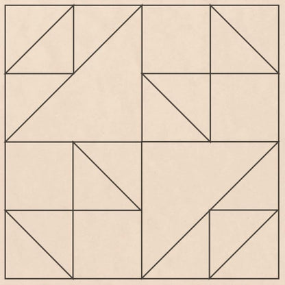 Large Unfinished Barn Quilt Wooden Sign, Jumbo Jacks Six Country Decor Canvas Quilts Blocks (21 inches, Old Maids Puzzle)