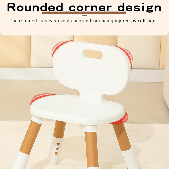 3 Level Height Adjustable Kids Chairs Plastic Preschool Chair Durable and Lightweight Child Chair with a Maximum Load Capacity of 130 pounds Suitable for Day Care, Classroom, and Home (4-Pack Beige)