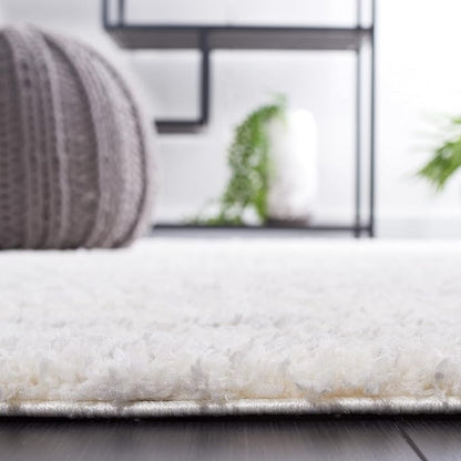 SAFAVIEH Berber Shag Collection Runner Rug - 2'3" x 8', Ivory & Light Grey, Non-Shedding & Easy Care, 1.2-inch Thick Ideal for High Traffic Areas in Living Room, Bedroom (BER563F)