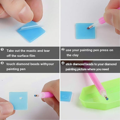 FEBSNOW Painting Glue Clay DIY Diamond Embroidery Wax Tool Set (Blue 60 pcs)