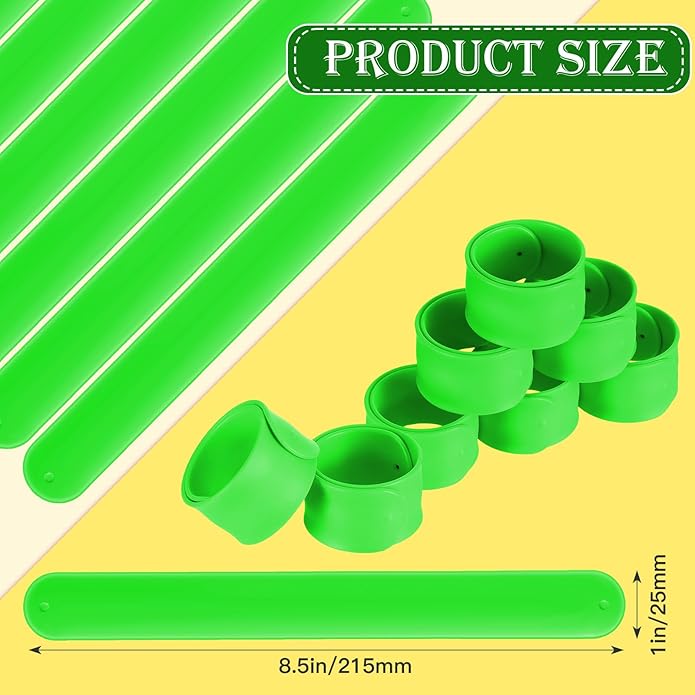 12 Pcs Silicone Slap Bracelets DIY Slap Bands Party Favors Bulk Blank Soft Wristband Wrist Snap Band for Craft Project DIY Painting Birthday Party Halloween Christmas