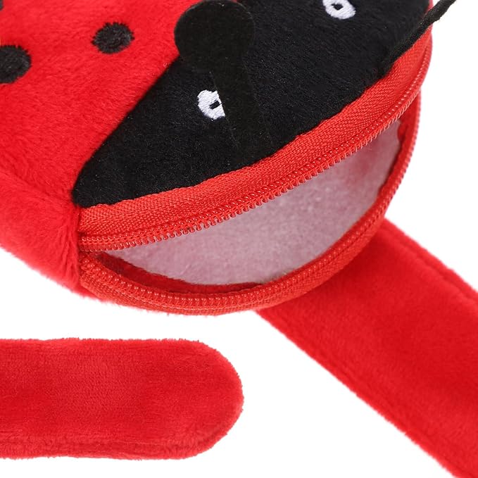 Abaodam 2Pcs Animal Slap Bracelet Coin Purse Ladybug Unicorn Slap Bracelet Plush Stuffed Animal Hugger Snap Wristband Wallet for Kids Birthday Party Plush Slap Bracelet