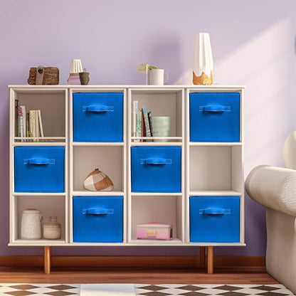 ShellKingdom Storage Bins, Foldable Fabric Storage Cubes And Cloth Storage Organizer Drawer For Closet And Toys, 6 Pack (Royal Blue)