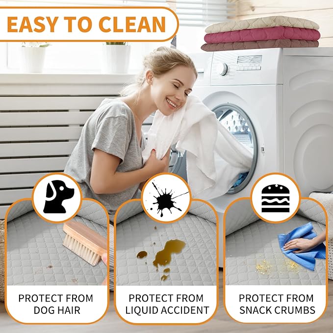 XINEAGE Water Resistant Recliner Cover, Nonslip Recliner Chair Covers for Reclining Chair with Pockets, Quilted Thick Recliner Slipcovers for Pets and Kids (Recliner Chair, Light Gray)