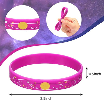36 Pieces Outer Space Party Silicone Bracelets Galaxy Rubber Wristbands Space Theme Solar System Galaxy Universe Bracelets Wristbands Star Space Party Favors Kid Birthday Party Supplies