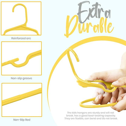 Utopia Home 60 Pack Kids Hangers - 11.5 Inch Plastic Baby Hangers for Closet - Childrens Hanger for Clothes & Infant Hanger for Closet - Ideal for Everyday Standard Use (Yellow)