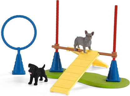 Schleich Farm World, Farm Toys for Girls and Boys Ages 3-8, 14-Piece Playset, Puppy Agility Training at the Dog Park