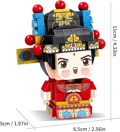 Chinese Traditional Opera Character Bricks, Wensheng DIY Building Blocks Model MOC Construction Toy Chinese Opera Style Puzzle China Chic 220PCS 96002 6+