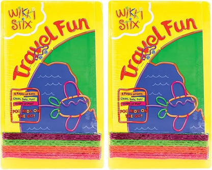 WikkiStix Travel Fun Pak, 24 Wikki Stix and 8-Page idea Booklet and playboard, Made in The USA! (Pack of 2)