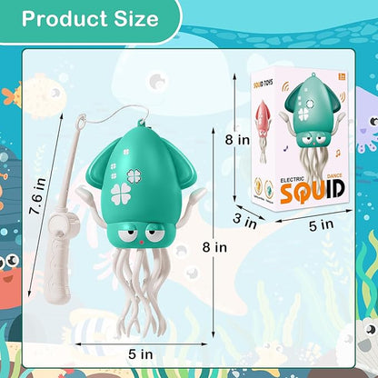 Plnmlls Dancing Octopus Toy,Tummy Time Toys,with Music and LED Light,Built-in Rechargeable Battery and Volume Can be Turned Off for 6-12 12-18 36 Months Walking Toddler Birthday Gift(Green)