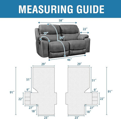 H.VERSAILTEX 100% Waterproof Recliner Loveseat Slipcover 2 Pieces Sofa Covers for 2 Seat Reclining Couch Soft Thick Furniture Protector with Pockets Washable(Recliner Loveseat, Chocolate)