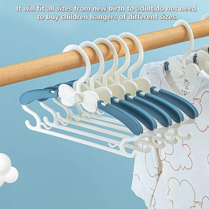 Kids Clothes Hangers, 11-14.5" Adjustable Toddler Hangers for Newborn Closet, Plastic Small Infant Hanger for Toddler Pant, Child Coat Hanger for Boy Nursery Clothing, 30 Pack Blue