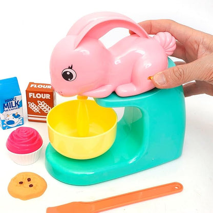 Boley Zoo Troop: Bunny Mixer -14pc Animal Themed Kitchen Playset, Battery Operated Toy Appliance, Food & Cooking Accessories, Pretend Play, Kids Ages 2+